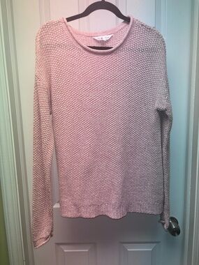 Lea & Nicole Pink Open Knit Lightweight Sweater Size M